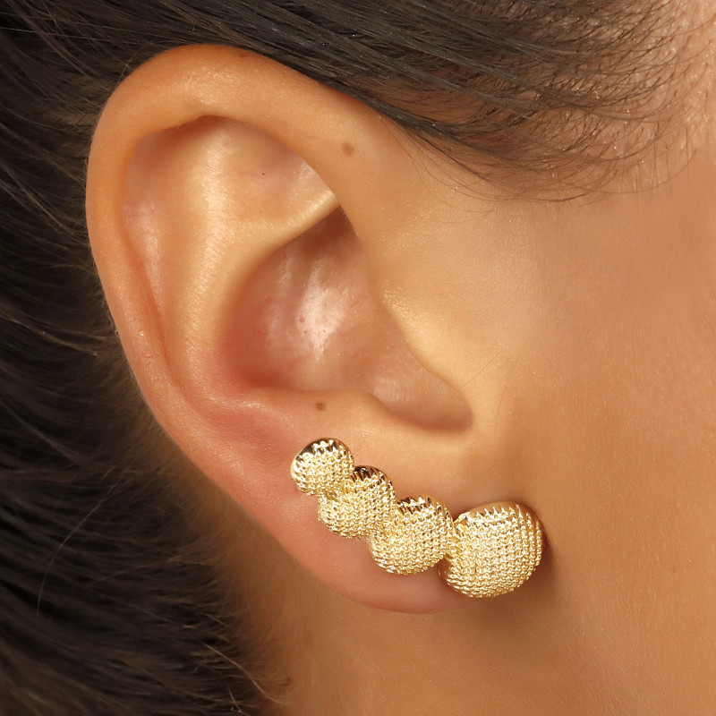 Brinco Ear Cuff Esferas