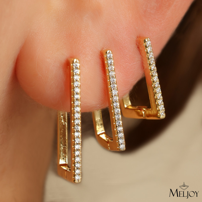 TRIO DE ARGOLAS QUADRADAS