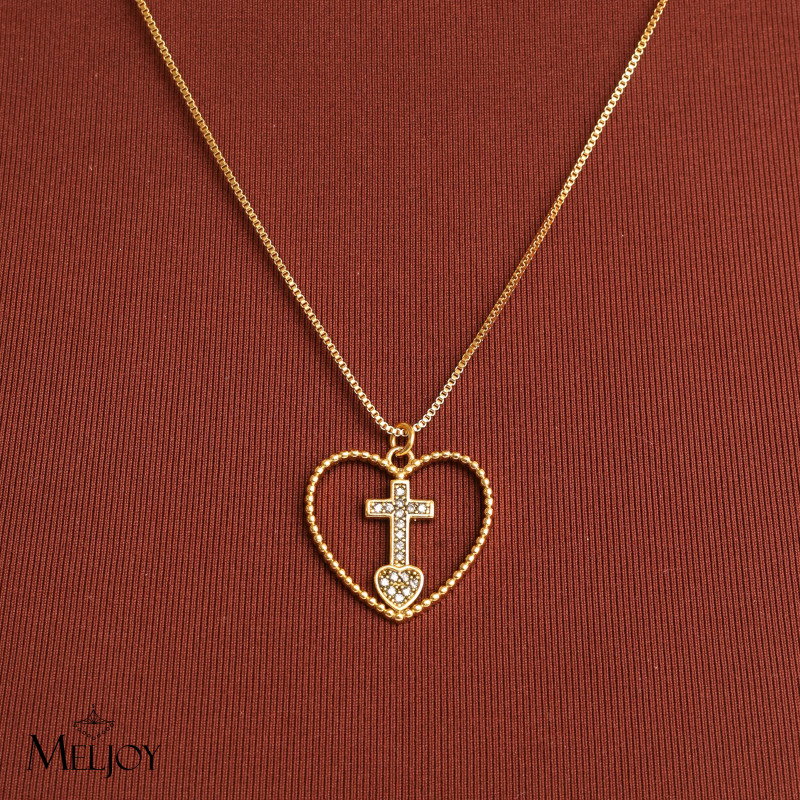 COLAR CORAÇÃO CRUZ 