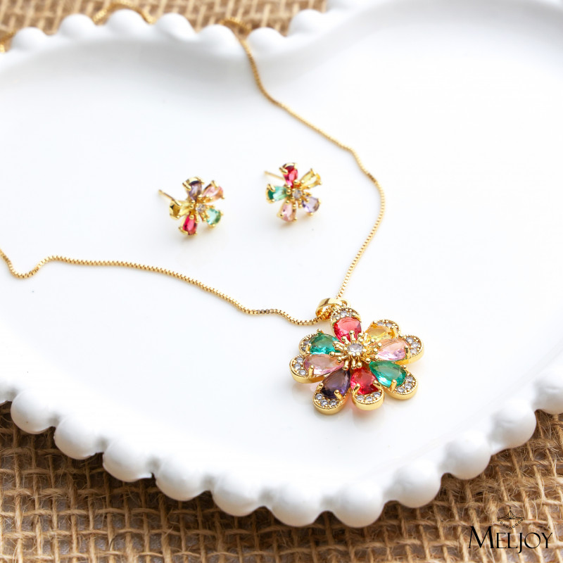 CONJUNTO FLOR COLORIDO